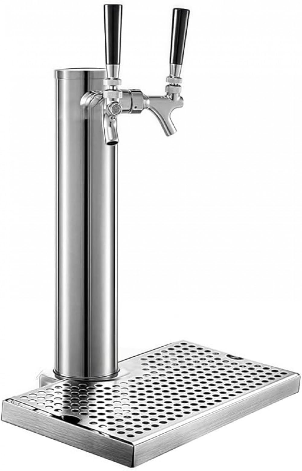 ステンレススチール 生ビールタワー ビール樽対応 ビールサーバー機能 高耐久 バー レストラン 業務用 家庭用 生ビールディスペンサー (シルバー,2頭)｜アピネス 19,915円