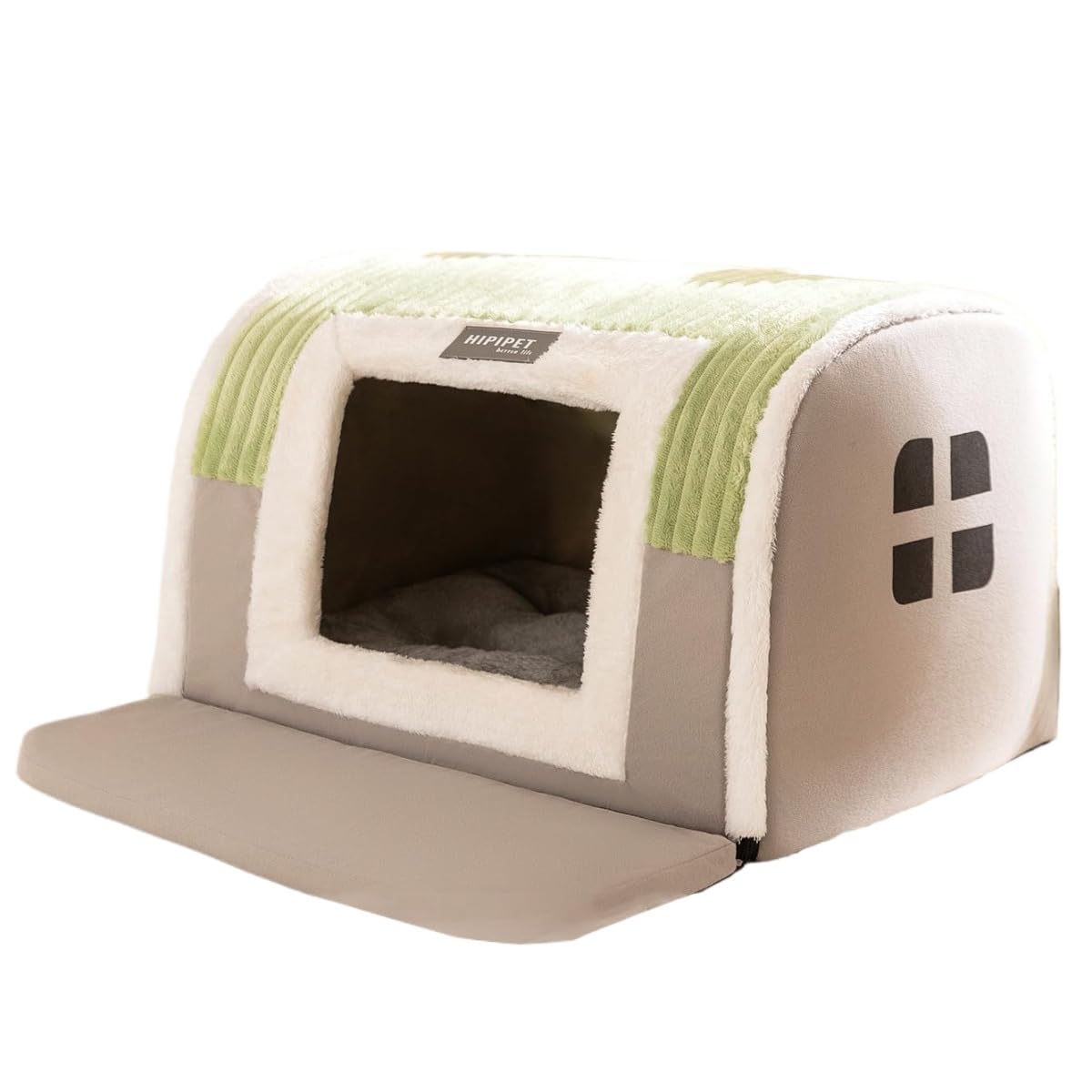 冬用ペットハウス 犬猫用 小中大型犬対応 ドーム型屋根付き 保温寒さ対策 ふ わふわクッション 滑り止め 可愛いデザイン ぐっすり眠れるペット寝床 室内外兼用 ペット用品 犬小屋・猫ハウス二合一 (,:40*35*35)|アピネス