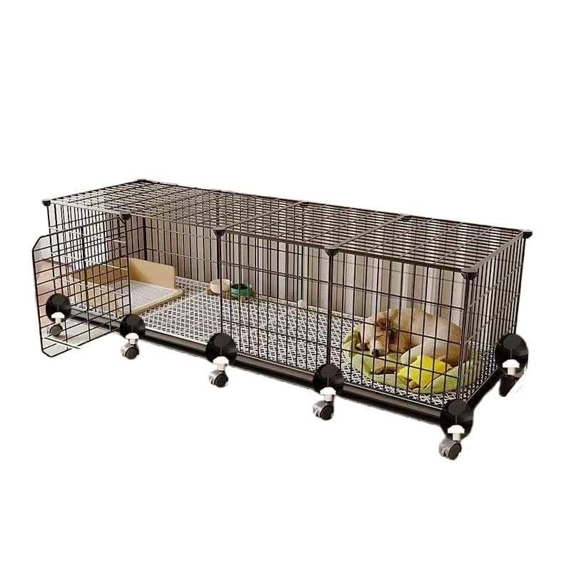 ペット ケージ 犬 猫用 室内 小型犬 中型犬 子猫 サークル トイレ一体型 車輪 フットパッド付き 多用途 使いやすい (109*39*51)室内用ペットケージ 折りたたみ式 ペットフェンス清潔簡単 組立ラクラク (145*47*51)｜アピネス 12,701円