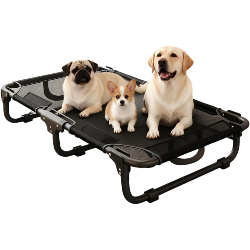 ペットベッド 夏用 犬用ベッド 折りたたみ式 組み立て不要 メッシュ素材 脚付き 洗濯可能 高耐荷重 キャンプ アウトドア 屋内・屋外兼用 (:120×70×22 )|アピネス