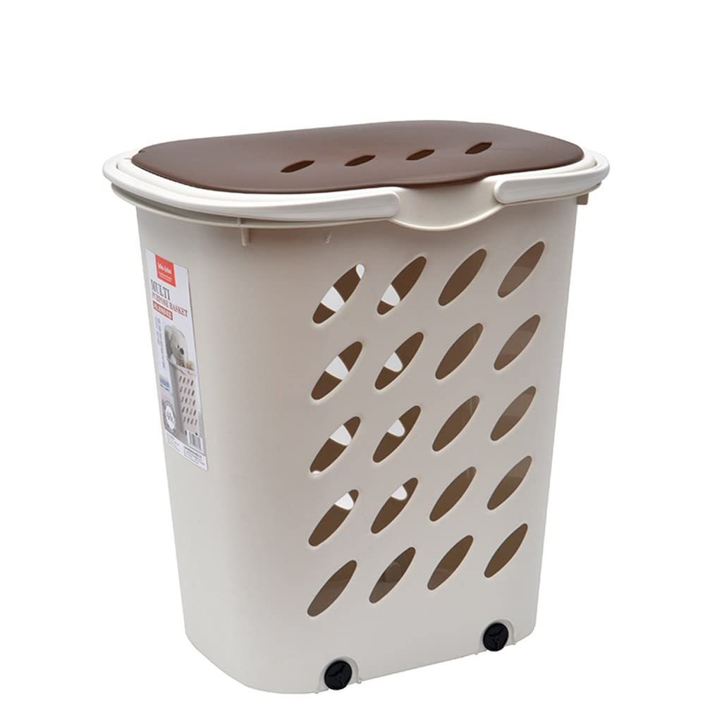 洗濯ランドリーバスケットバッグプラスチックバスケットラック蓋付きポータブル汚れた衣類収納バスケット衣類収納バスケットかご洗濯かごオーガナイザー 必要です|アピネス