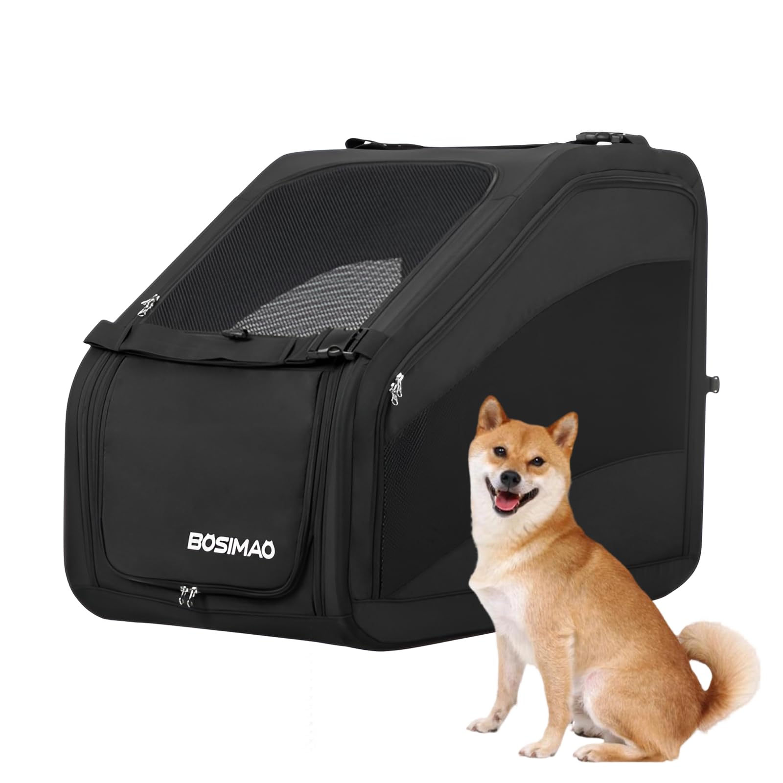 []犬 キャリー 犬 車用ケージ 犬 キャリー ソフトクレート 犬用クレート ジッパーデザイン 固定ストラップ付き 複数の換気窓付き 通気性が良く 広い 68 45 55.5 洗濯可能 小&middot;中型犬用 災害、簡易宿泊、アウトドア、病院、キャンプに大活躍｜アピネス