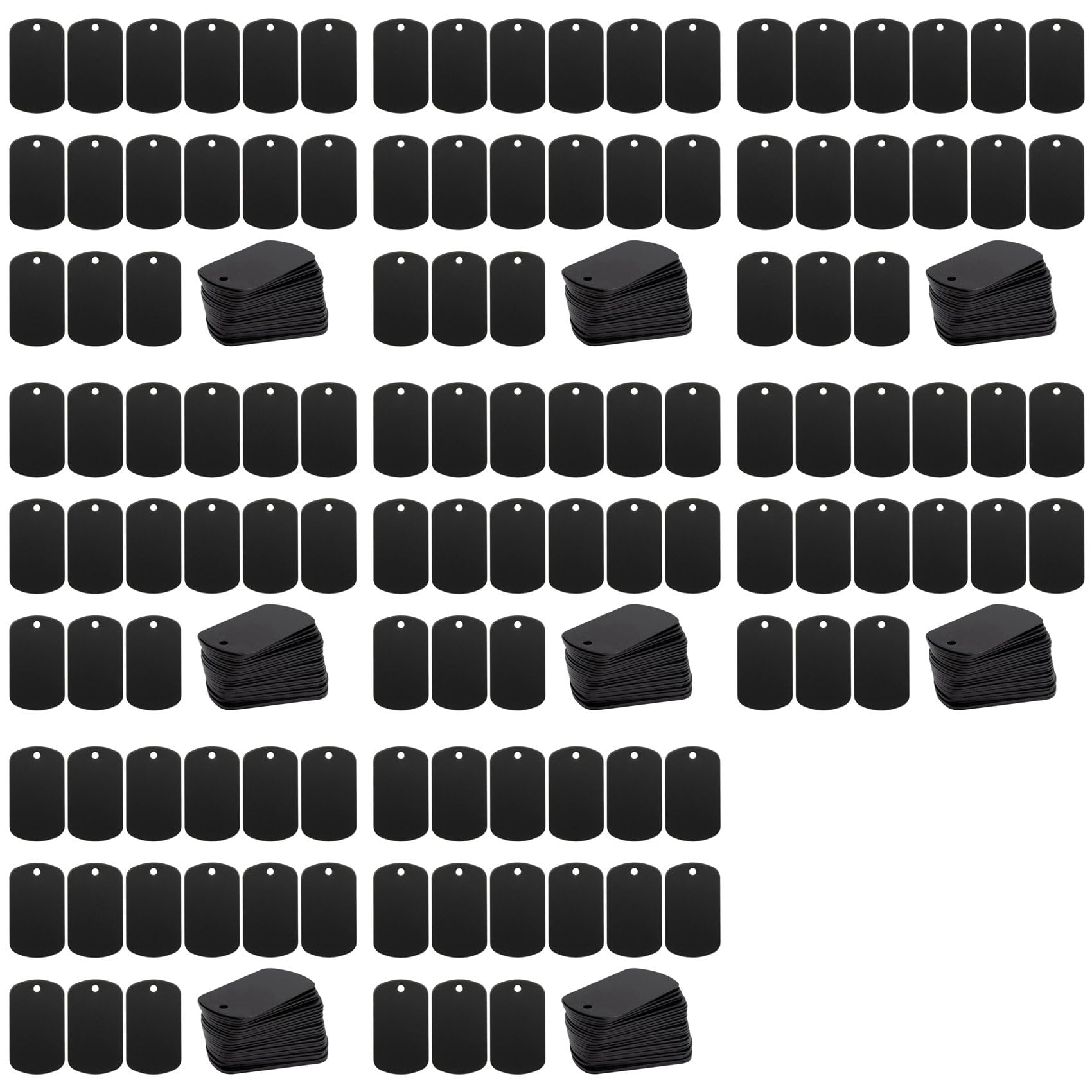 400 個のメタルスタンピングブランク ブラック スタンピング、彫刻ブランク用 アルミニウムスタンピングブランク キーホルダー ブランクドッグタグ｜アピネス