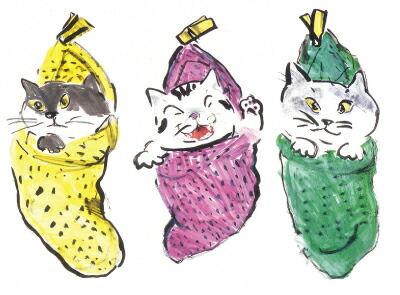 久下 貴史 絵画・アート(版画額装品)/吊り下げソックス猫2/ねこ・ネコ・猫|A.P.J.オンライン店
