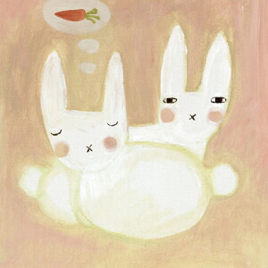 ドナ・ウィルソン 絵画・アート(版画額装品)/sweet dreams bunny(夢見るバニー)/ウサギ・うさぎ|A.P.J.オンライン店