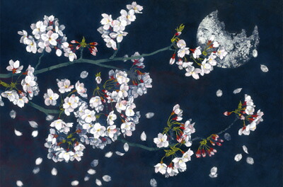 飯名京美 絵画・アート(版画額装品)/「夜艶（やえん）」/花｜A.P.J.オンライン店
