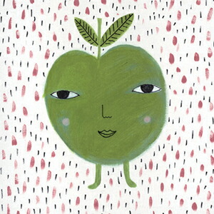 ドナ・ウィルソン 絵画・アート(版画額装品)/green apple（緑のリンゴ）/メルヘン｜A.P.J.オンライン店 17,028円
