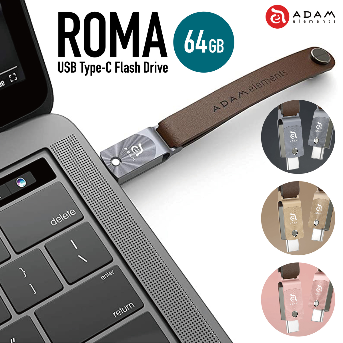 楽天市場】ADAM elements ROMA 128GB USBメモリ USB Type-C USB3