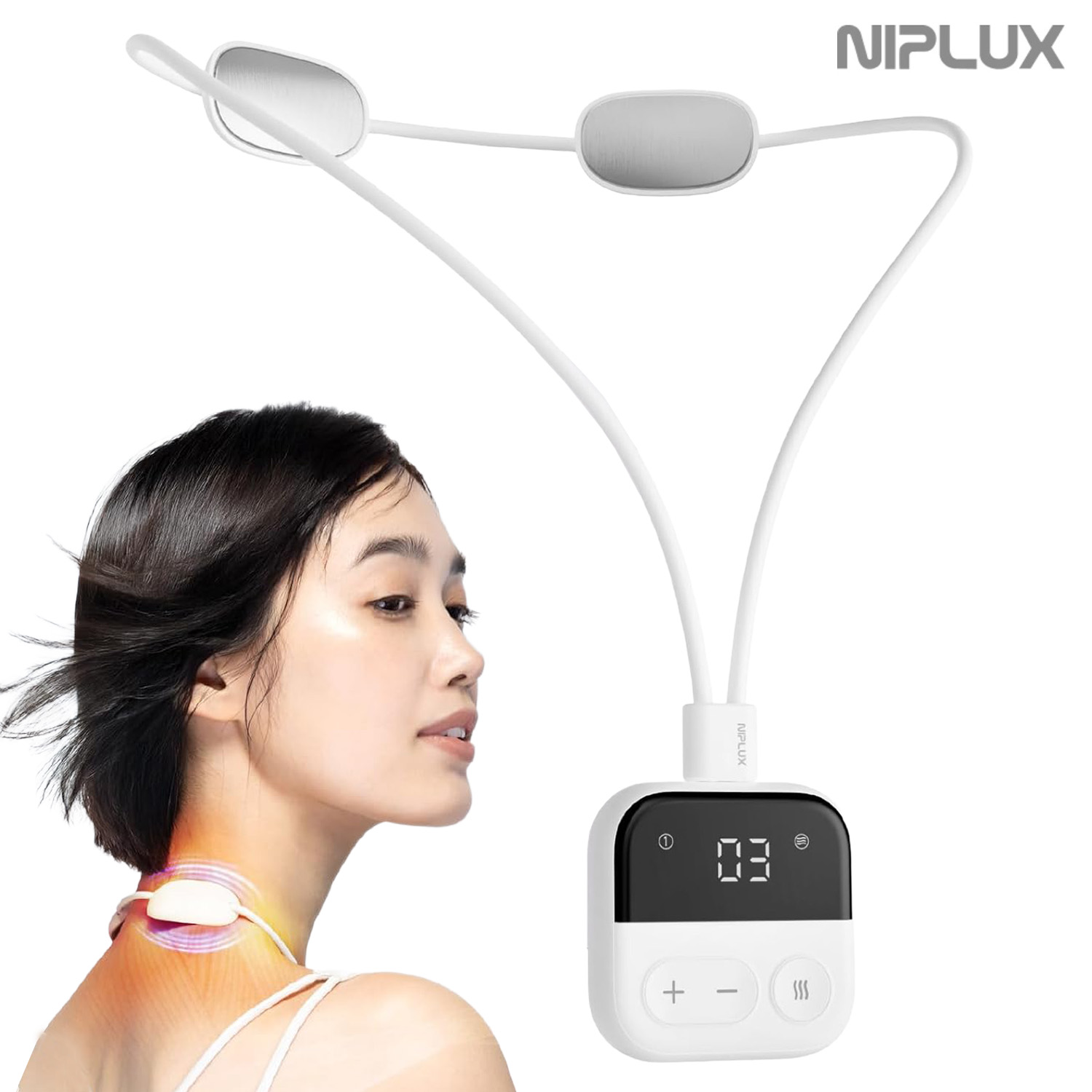 NIPLUX NP-NRL25W NECK RELAX LOOP 申し受ける式 温熱 EMS ネックウォーマー 首 肩 腕 足 パウダーコンパクト 軽さ 伸び伸びする 日創つけ加える (D1-06)