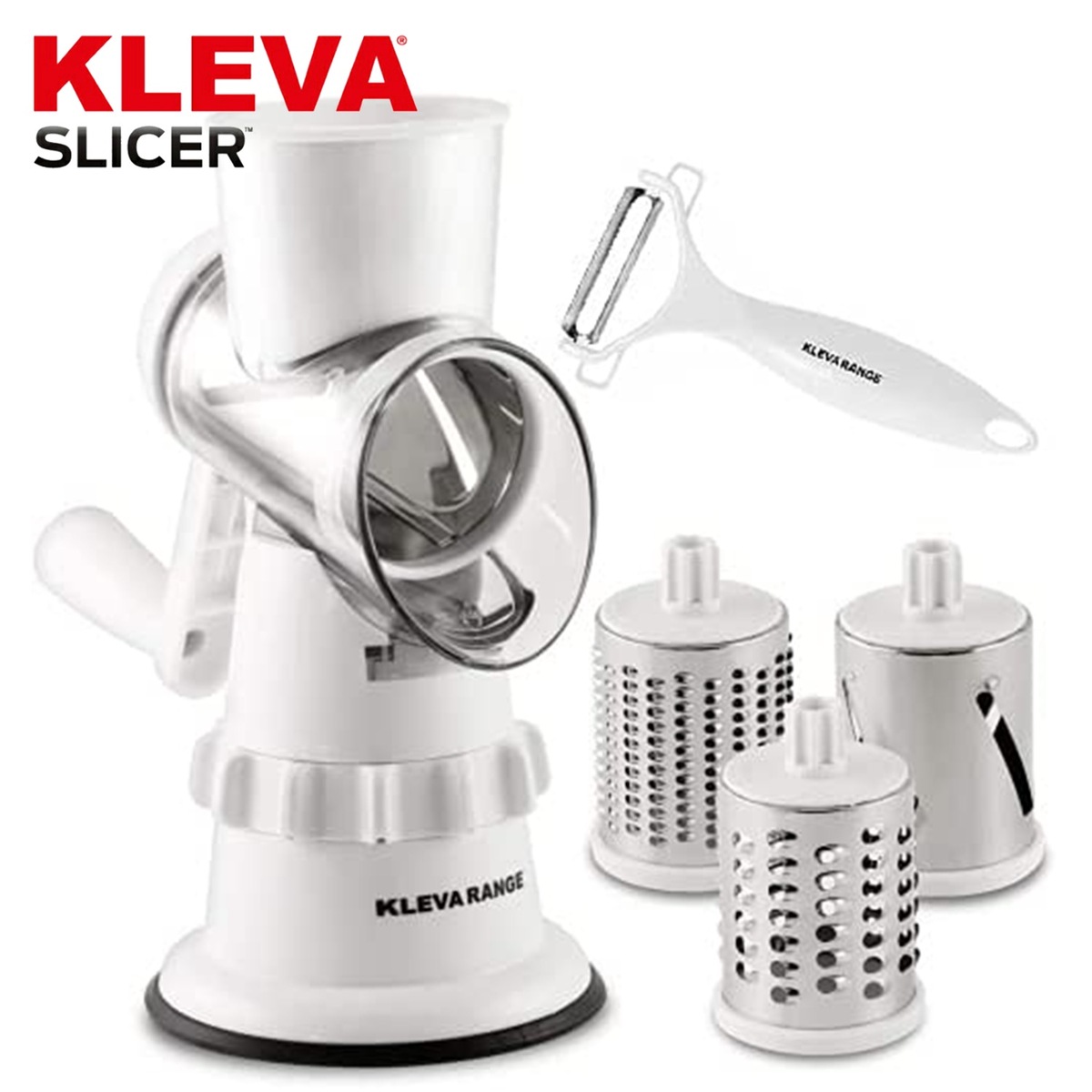 KLEVA SLICER KS-A3 マルチスライサー クレバースライサー クレバーピーラー付 1台3役 細切り スライス 千切り 回転式 回すだけ  時短調理 スライサー ブランディングジャパン R 【SALE／99%OFF】