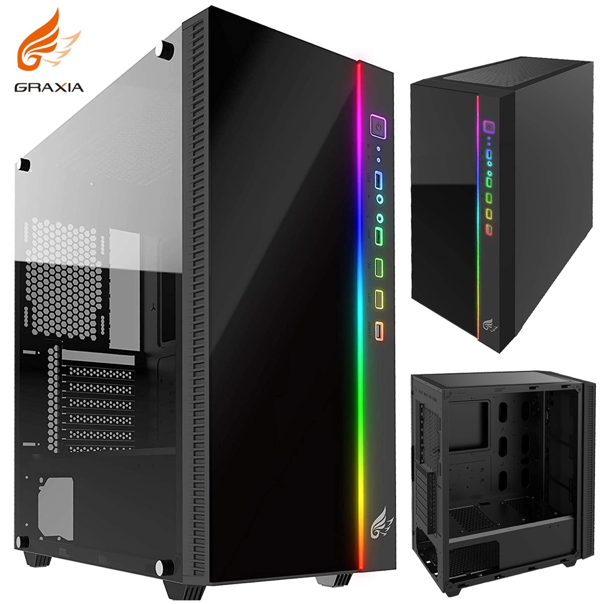 楽天市場 Graxia ゲーミング Pcケース Gx Pcp Rgb Extended Atx 対応