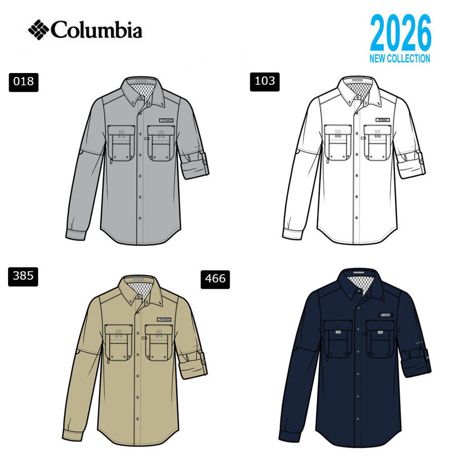 コロンビア FM7048 バハマ II ロングスリーブシャツ Columbia Bahama・・ II L/S Shirt 018 103 385 466 豊富なカラバリが嬉しいPFGロングスリーブシャツ