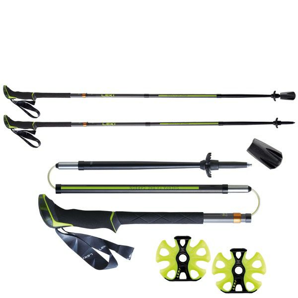 LEKI 　レキ　1300482 三段折りたたみ式モデルの中でも、とくに耐久性を重視したモデルです。 シェルパ FX.ONE カーボン ２本組 ポール / トレッキングポール 190ブラック　 　登山　ハイキング　有酸素運動 ノルディックウォーキング