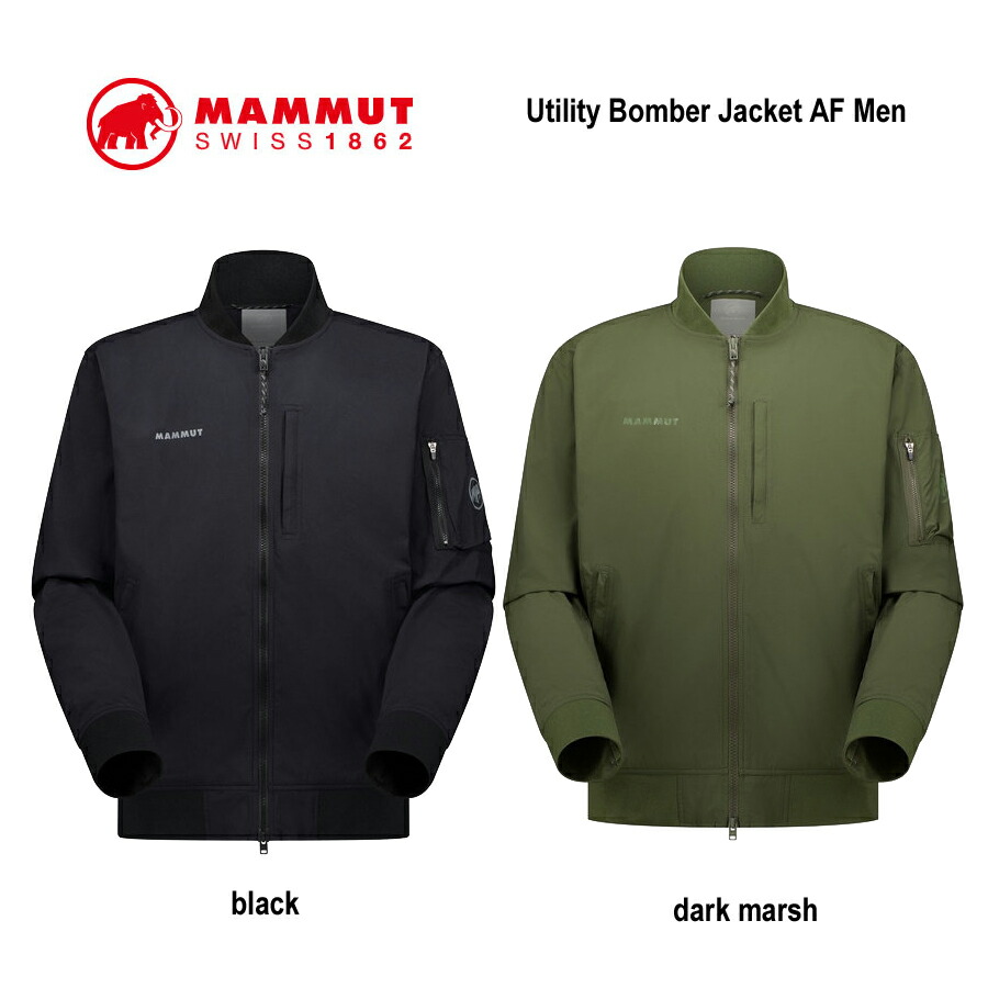 マムート 101200661　ユーティリティ ボンバー ジャケット アジアンフィット MAMMUT Utility Bomber Jacket AF Men 　0001 black　, 40284 dark marsh