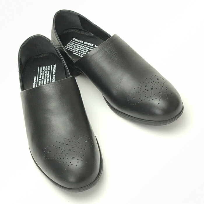 旅行 黒 レディース レディース フラットシューズ おしゃれ 黒 雨の日 Tr010 ビブラムソール Black靴 コンパクト レザー 携帯 靴 メダリオン 本革 定番 ブラック スリッポン 新作 ショセ 撥水 旅 送料無料 履きやすい トラベルシューズ レザーシューズ