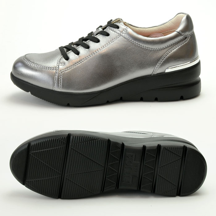 楽天市場 フィットジョイ Fitjoy Fj 033 ダークシルバー ブラック 黒 スニーカー レディース ウォーキングシューズ 軽量 レザーシューズ シープスキン 旅行用 靴 おしゃれ アポロプラス