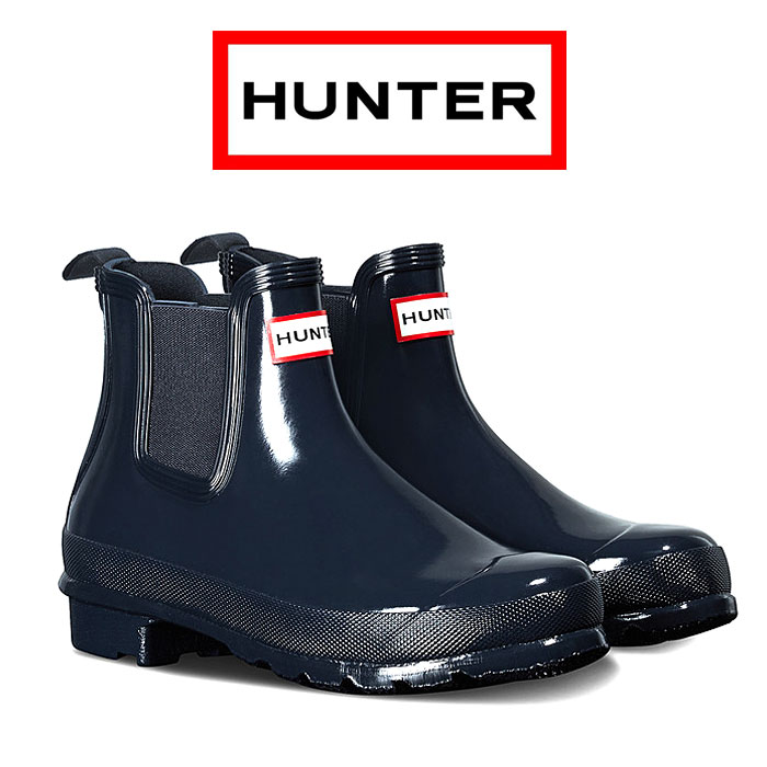 navy hunter chelsea boots