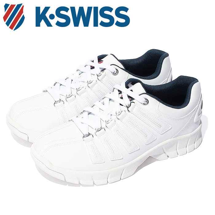 Kスイス ケースイス メンズ レディース ウィメンズ ホワイト トリコロール 白 赤 青 スニーカー レザー 厚底 プラットフォーム テニスシューズ ダッドシューズ ダッドスニーカー K-SWISS KSL 02 WHITE TRICO 36800025 靴 くつ クツ
