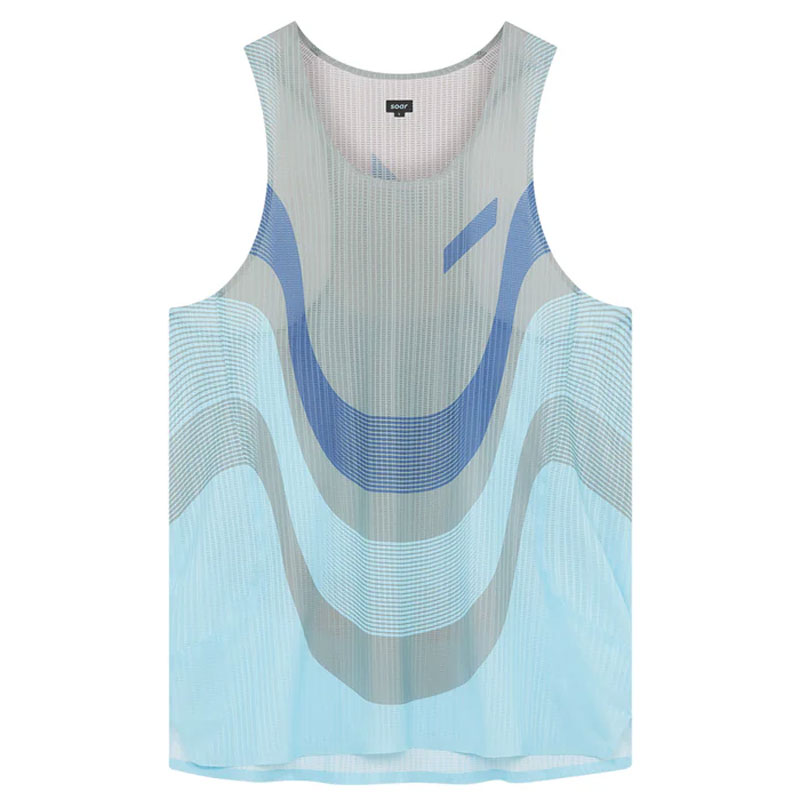SOAR Running Mens RACE VEST 2.0 Grey Light Blue メンズランニングウェア 2026SS wsom(ss26sv7mblu)