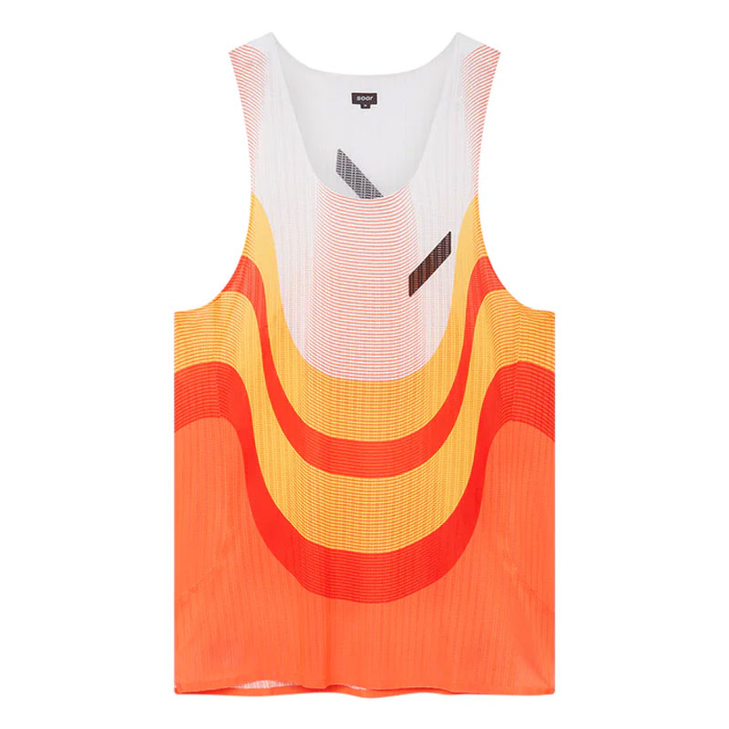 SOAR Running Mens RACE VEST orange red white メンズランニングウェア 2025AW wsom(aw25sv7morangeredwhite)|アップルスポーツ 店
