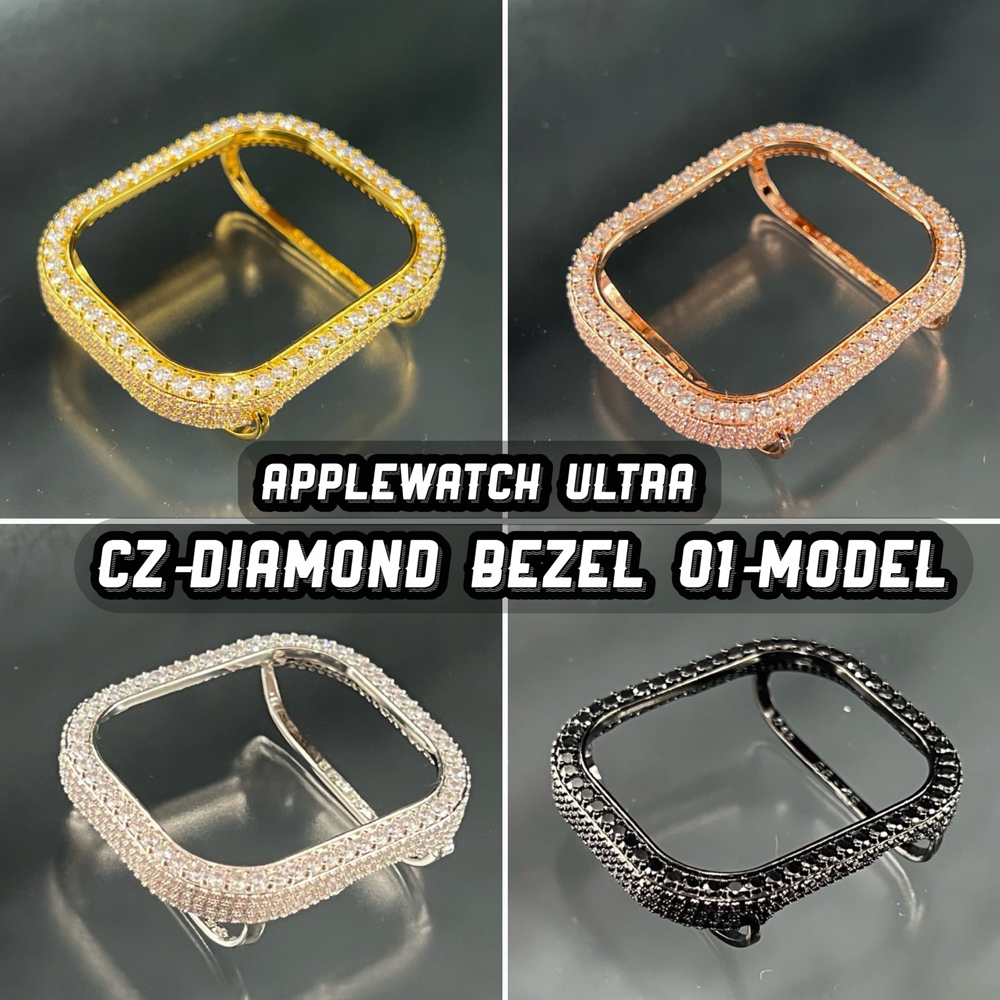49粍 ウルトラ ULTRA アップルウォッチ CZ 金剛石 カスタム ベゼル 取りまかなう 容れもの applewatch 差し上げ物に brass原料品 金属元素ひな形 映像 001 model