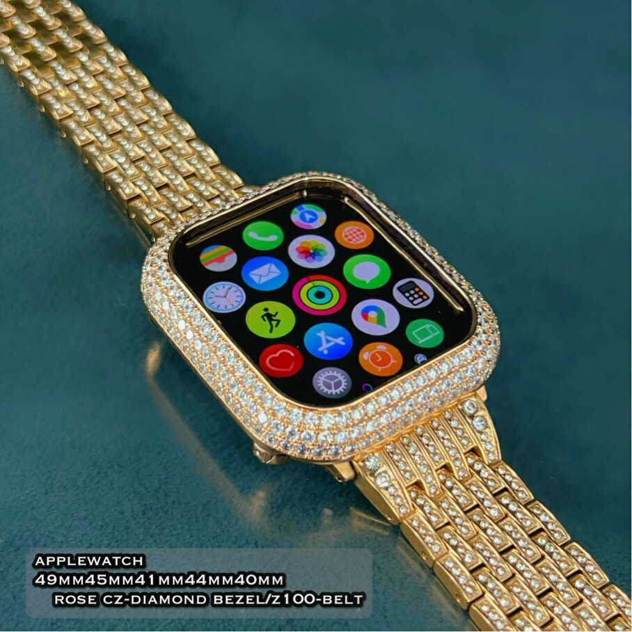 ステンレス鋼高級ダイヤモンドベゼルApple Watchベルト 楽天市場】アップルウォッチ 用 シルバー CZダイヤモンド ベゼル
