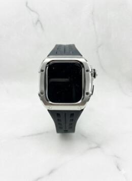 アップルウォッチ シルバー ステンレス ケース ラバーベルト 46mm シリーズ10｜アップルウォッチーズ店