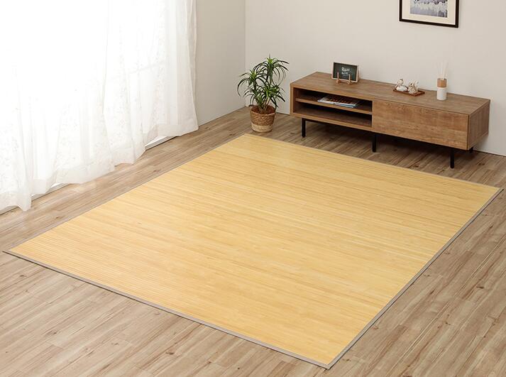 イケヒコ バンブー 竹 ラグ カーペット 無地 シンプル 約2畳 「ローマ」 ナチュラル 180&times;220cm シンプル ナチュラル 5352760【代引き不可】【北海道沖縄離島は配送不可】-お取り寄せ品-｜パソコンパーツのアプライド