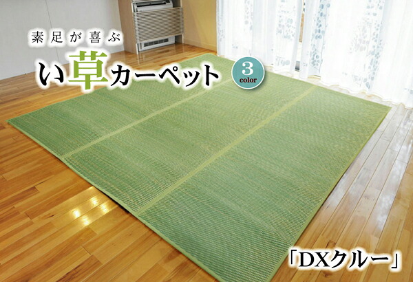 イケヒコ い草花ござ カーペット 「DXクルー」 グリーン 江戸間8畳(約348×352cm) (裏:不織布) シンプル グリーン 4320408【代引き不可】【北海道沖縄離島は配送不可】-お取り寄せ品-|パソコンパーツのアプライド
