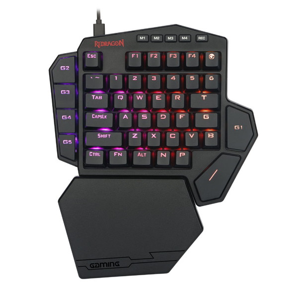 REDRAGON RGB片手用メカニカルキーパッド DITI 青軸47KEY ゲーミングキーボード DITI K585RGBTI ブラック 【キャンセル不可・北海道沖縄離島配送不可】 -お取り寄せ- 4580438145383-ds画像