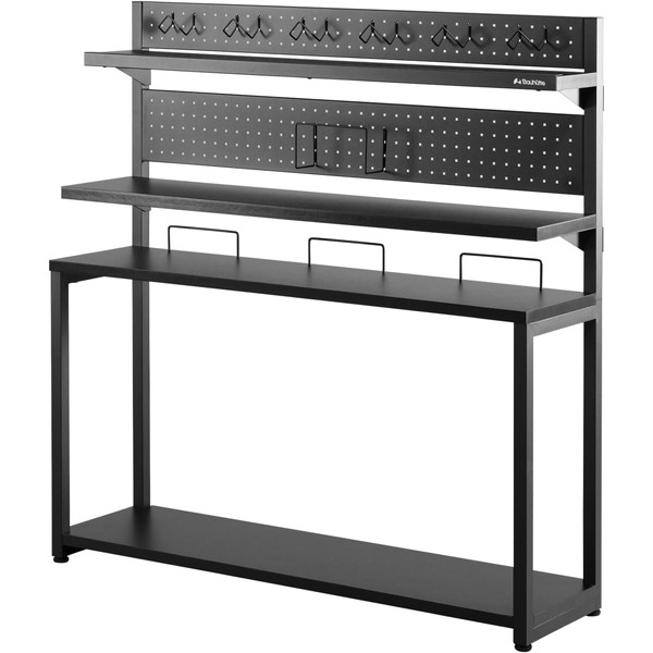Bauhutte デスクサイドPCラック BHS-1000SS-BK ミドルタワーPC格納 幅100cm 高さ調整可能 パンチングパネル フック付属 ブラック 【代引・日時指定・キャンセル不可・北海道沖縄離島配送不可】 -メーカー直送- 4582708769107-ds｜パソコンパーツのアプライド