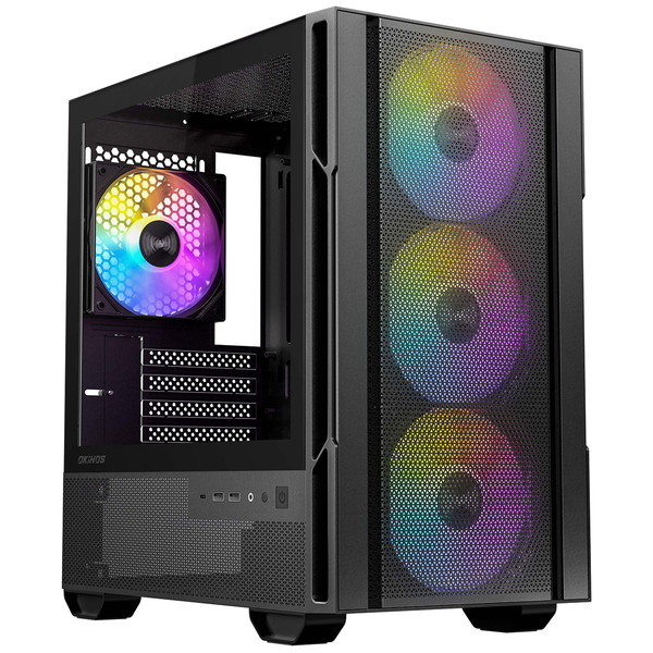 Okinos PCケース Cypress 3 ARGB ARGBファン4基標準搭載 Micro-ATX/ITX対応 裏配線スペース搭載 ミドルタワー 【キャンセル不可・北海道沖縄離島配送不可】 4897121941291-ds