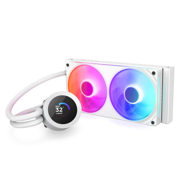 NZXT 水冷CPUクーラー Kraken 240 PLUS RGB ホワイト RL-KR240-W2 1.54インチ液晶ディスプレイ搭載 LGA1851対応 RGB発光 【キャンセル不可・北海道沖縄離島配送不可】 -お取り寄せ- 4943508305009-ds