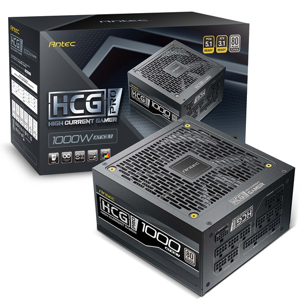 Antec PC電源 HCG1000 PRO Platinum ATX3.1 80PLUS Platinum認証 ATX3.1/PCIe5.1準拠 1000W 奥行160mm 【キャンセル不可・北海道沖縄離島配送不可】 0761345200134-ds