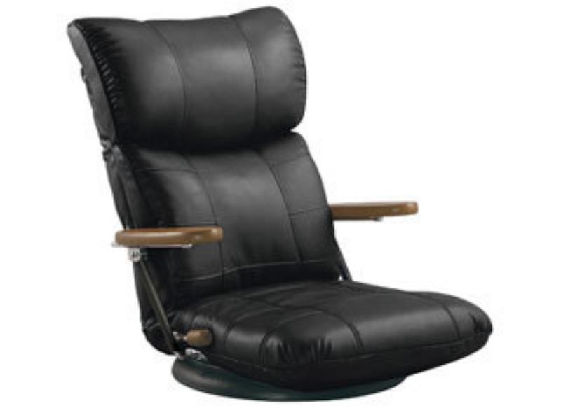 Bk 蓮 ブラック木肘スーパーソフトレザー座椅子宮武製作所 蓮 木肘スーパーソフトレザー座椅子 パソコンパーツのアプライド宮武製作所 お取り寄せ品 北海道沖縄離島は配送不可 Ys C1364