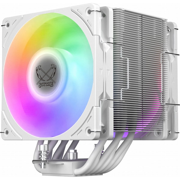 SCYTHE CPUクーラー SCMG-6000DWR 120mmサイドフロー MUGEN6 DUAL FAN WHITE ARGB EDITION【キャンセル不可・北海道沖縄離島配送不可】 -お取り寄せ- 4573615590038-ds