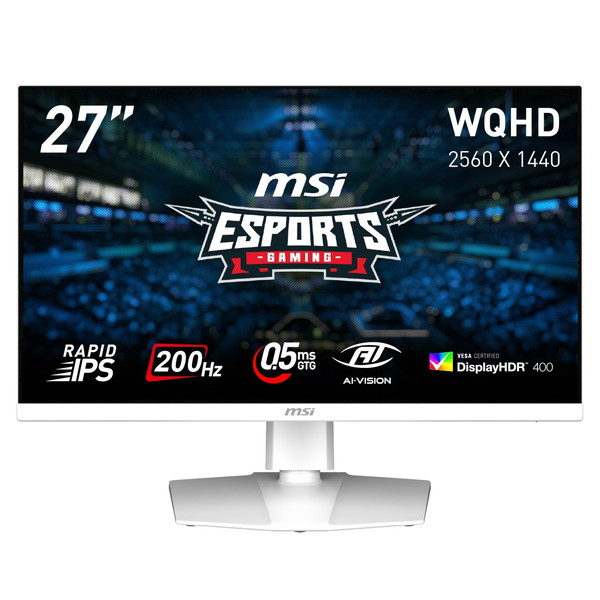 MSI ゲーミングモニタ― MAG-274QRFW-E20 27in WQHD（2,560 × 1,440） リフレッシュ単位料金200サイクル す早さ0.5ms（GTG、最低限度値）VESA100 RAPID IPSダイアログボックス DisplayHDR 400 人工知能学幻影 対照比1,000：1 Adaptive-Sync 4711377368216-ds