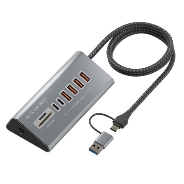 【楽天市場】AREA USB3.2ハブ SD-HC2A4-CR デルタハブ エイト DELTA HUB EIGHT 2カードスロット 6ポート ...