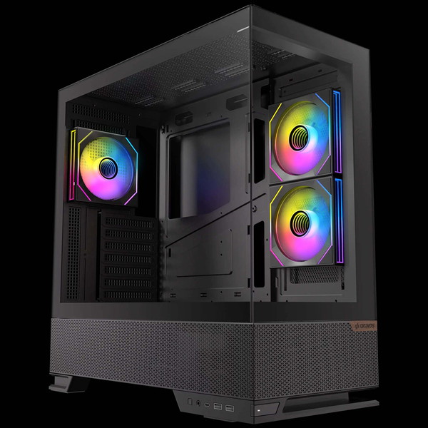 Okinos パソコン入れもの Aqua 6 Infinity ATX相応う真っただ中円柱 ピラー受け答えパソコン入れもの ARGB PWM気違い3基標準尺度積み上げる 最大限度9基気違い積み上げる相応う 最大限度360粍冷却器相応う 黒いこと【とり止める不可・北海道沖縄離島送りとどける不可】 4897121941437-ds