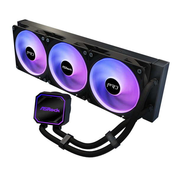 ASRock 水冷クーラー Pro 360 ARGB ブラック 簡易水冷CPUクーラー 360mm 連結ファン仕様 LGA1851/1700 AM5/AM4対応 高耐久 Proシリーズ【キャンセル不可・北海道沖縄離島配送不可】 -お取り寄せ- 4711581493537-ds｜パソコンパーツのアプライド