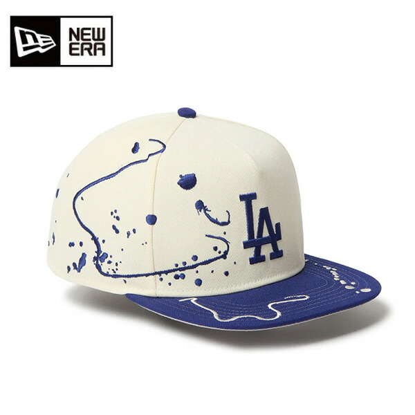 【マラソン限定!最大2000円OFFクーポン 】ニューエラ キャップ 5-Panel Square Visor Dripping ロサンゼルス・ドジャース クローム ダークロイヤルバイザー ユニセックス 25FW ホワイト 14668191 帽子 白 LOSDOD CRM DROY