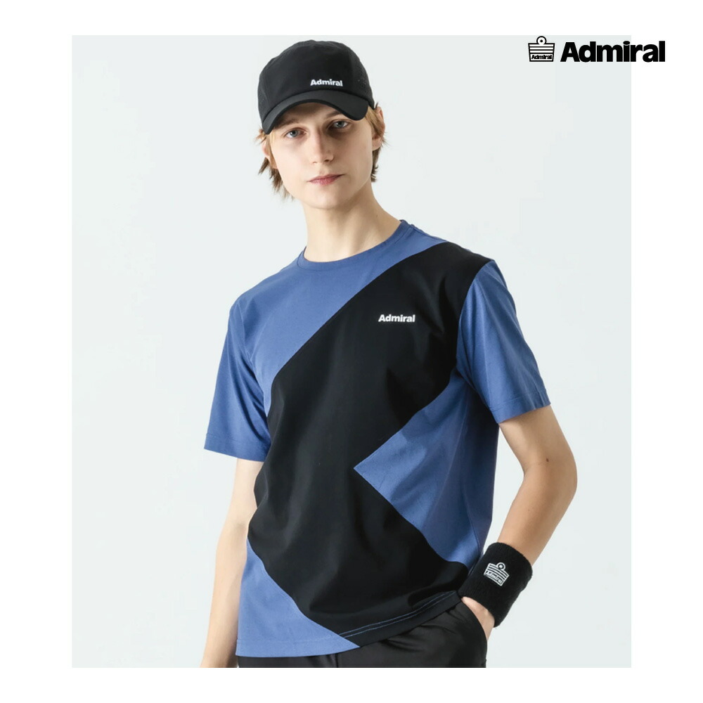 ADMIRAL　メンズ　アロースイッチングTEE　ATMA522-034　2025FW　ブルー　吸水速乾　アドミラル　MEN　テニスウェア　バドミントン　ソフトテニス　ポスト投函対応