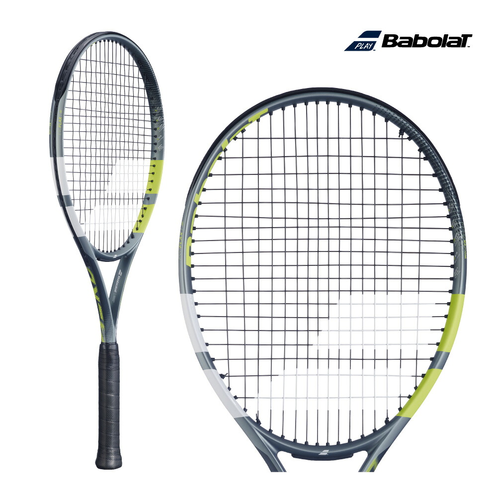 Babolat　エボアエロ　101562　2026SS　グレー x フルオイエロー　スピン系　テニスラケット　硬式テニス　バボラ　EVO AERO