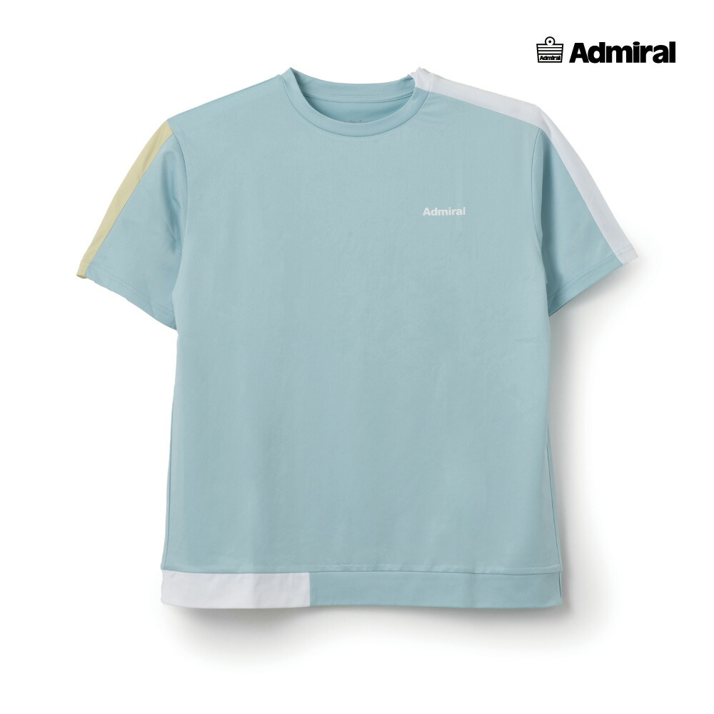 ADMIRAL　メンズ　カラーアソートブロッキングTEE 　ATMA608-66　2026SS　ミントグリーン　吸水速乾　ストレッチ　アドミラル　MEN　テニスウェア　バドミントン　ソフトテニス