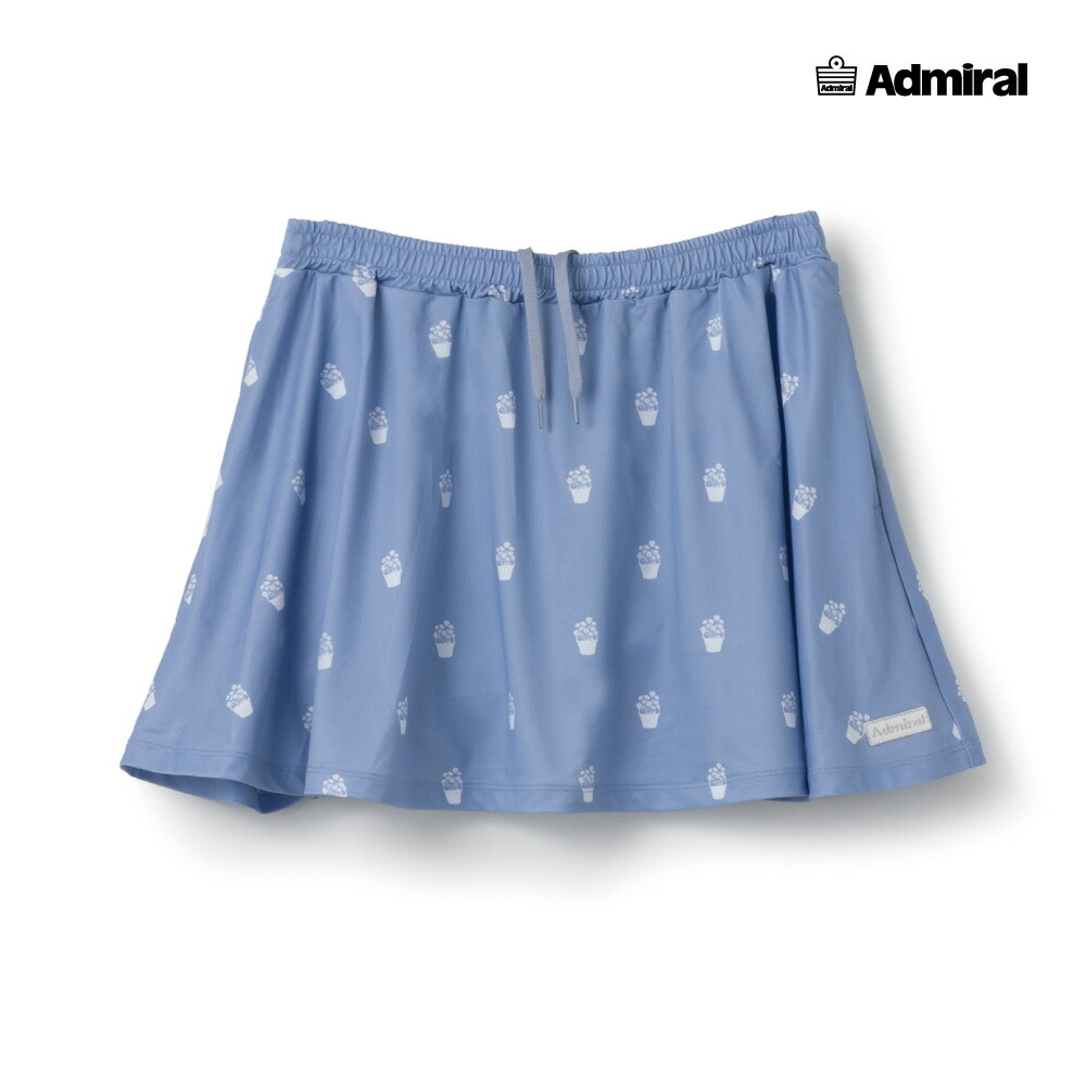 ADMIRAL　レディース　フラワーバスケットアイコンスコート　ATLA623-39　2026SS　サックス　吸水速乾　ストレッチ　アドミラル　WOMEN　テニスウェア　バドミントン　ソフトテニス