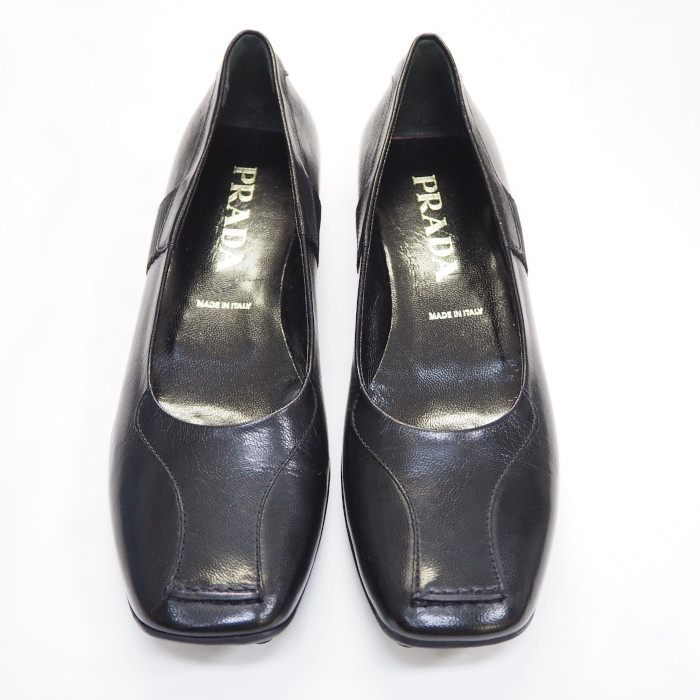 Prada プラダ カーフ ラバーソール パンプス フラット シューズ 35 1 2 ブラック レディース 収納袋付 中古 Rekcrossfit Com Br