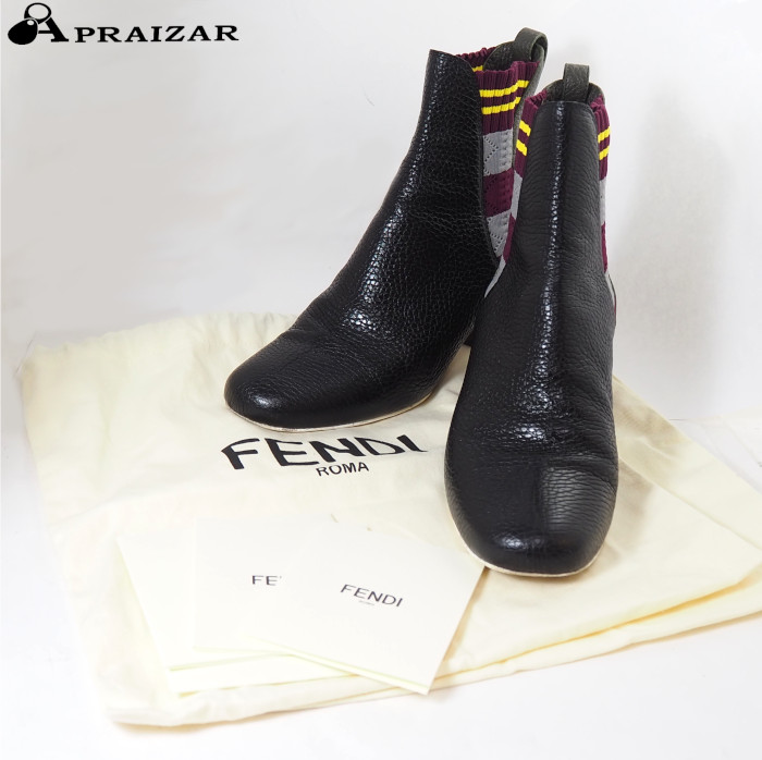 楽天市場】FENDI フェンディ レザー 編み上げ レースアップ ブーツ