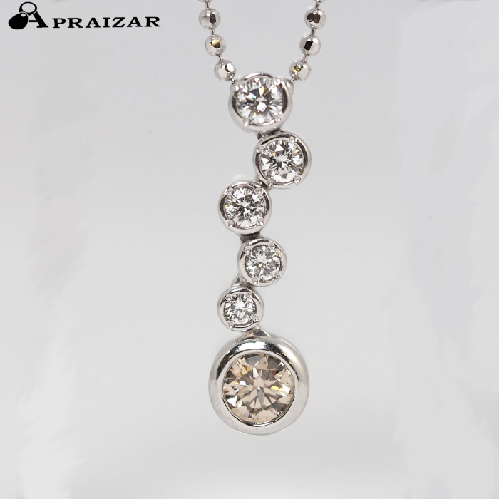 KASHIKEY カシケイ BEZEL ベゼル Pt900/850 ブラウンダイヤモンド/ダイヤ 0.30ct/0.20ct ネックレス [中古]｜APRAIZAR