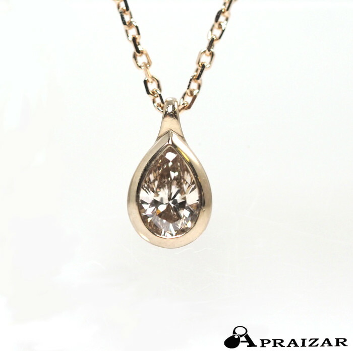 KASHIKEY カシケイ ペアシェイプ K18BG ブラウンダイヤ 0.18ct ネックレス [中古] 49,200円