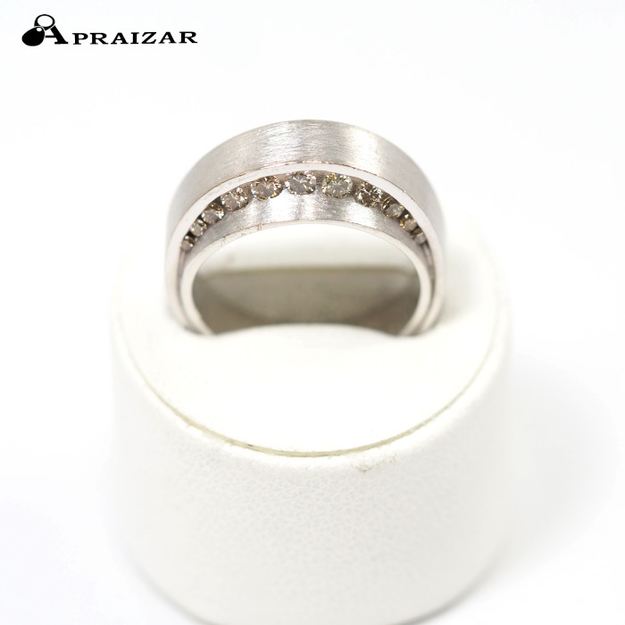 KASHIKEY カシケイ M＝Y マイン K18ホワイトゴールド ブラウンダイヤ0.25c リング 約12号 マット仕上げ [中古] 120,000円